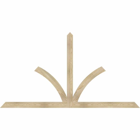 Ekena Millwork Richland Rough Sawn Timber Gable Bracket, Douglas Fir, 96"W x 52"H x 2"D x 4"F, 13/12 Pitch GBW096X52X0204RIC00RDF